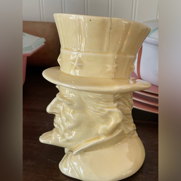 Vintage Kitschy Uncle Sam Yellow Ceramic Planter🇺🇸❤️ - Picture 7 of 13